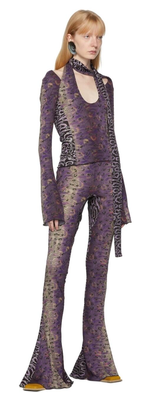 KNWLS Purple Halycon Trousers Wide Leg Pants Womens Medium